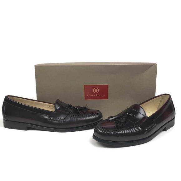 Cole Haan Pinch Tassel Loafers Size 9 B Burgundy - Picture 2 of 12